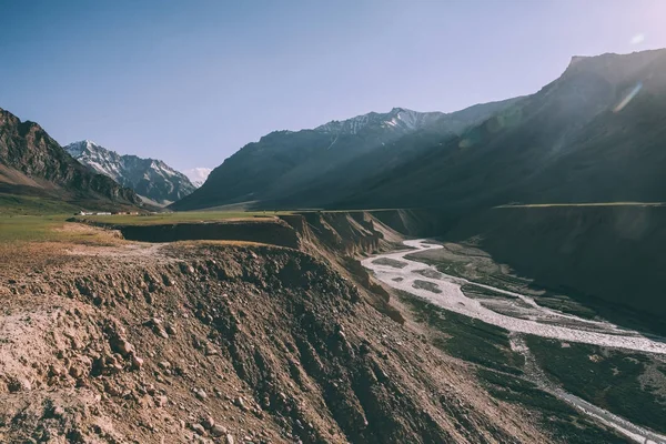 Hermoso Valle Montaña Con Río Himalaya Indio Región Ladakh — Foto de Stock