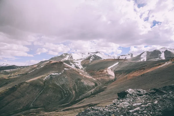 majestic mountains with snow capped peaks in Indian Himalayas, Ladakh region
