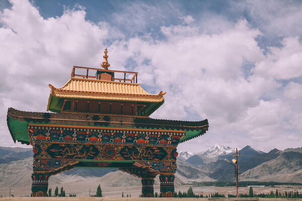 Friendship Gate in Leh and beautiful mountains, Indian Himalayas 
