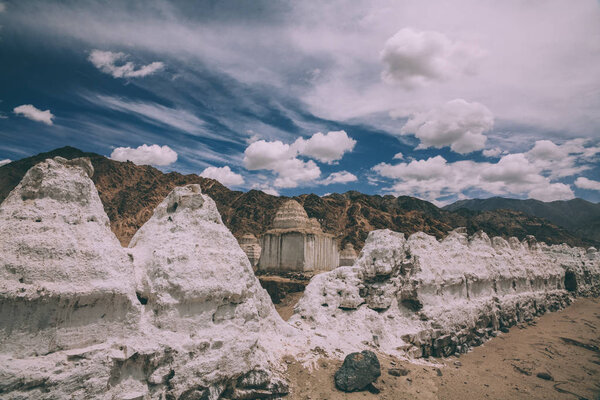 Valley of stupas in Leh, Indian Himalayas