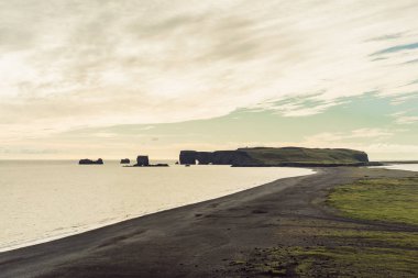 beautiful landscape with scenic seashore in Iceland clipart