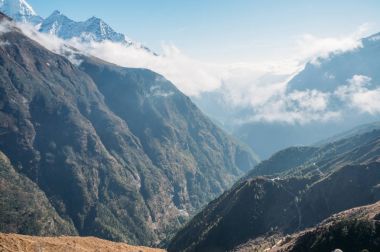 şaşırtıcı dağlar manzara, Nepal, Sagarmatha, Kasım 2014