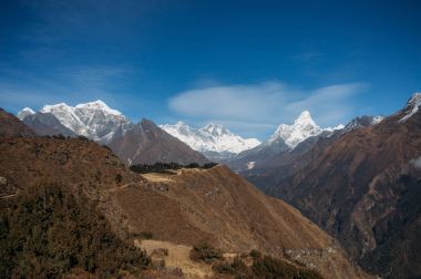 view on Ama Dablam mountain in Nepal, Sagarmatha, November 2014 clipart