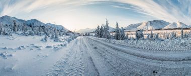 winter road clipart