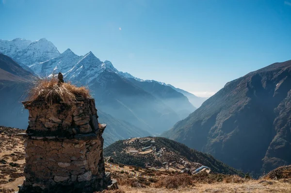 Lélegzetelállító Kilátás Nyílik Nepál Hegyek Csúcsai Sagarmatha 2014 — Stock Fotó