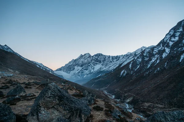Verbazingwekkende Landschap Van Besneeuwde Bergen Nepal Sagarmatha November 2014 — Stockfoto