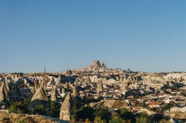 Aerial view of city and fairy chimneys, Cappadocia, Turkey clipart