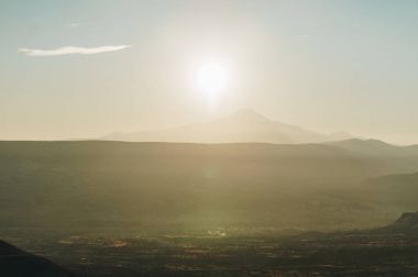 Arka ışık, Kapadokya Göreme Milli Parkı, havadan görünümü