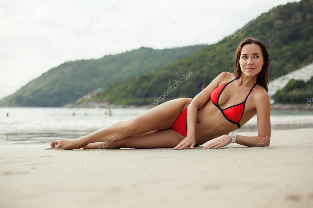 lying on beach