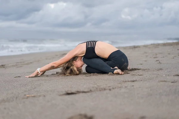 Extended Child pose — Stock Photo