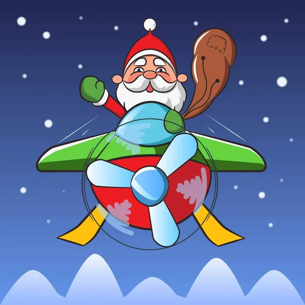 Santa Claus volador — Archivo Imágenes Vectoriales