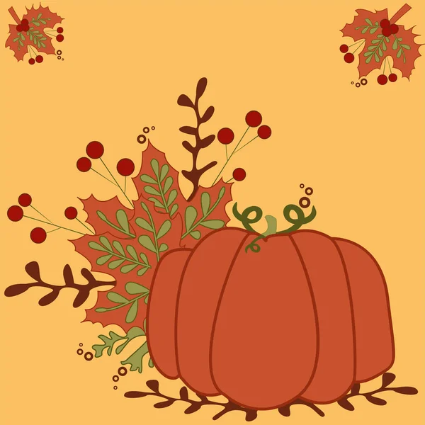 Stylized Vintage Pumpkin Vintage Autumn Vector Illustration — Stock Vector