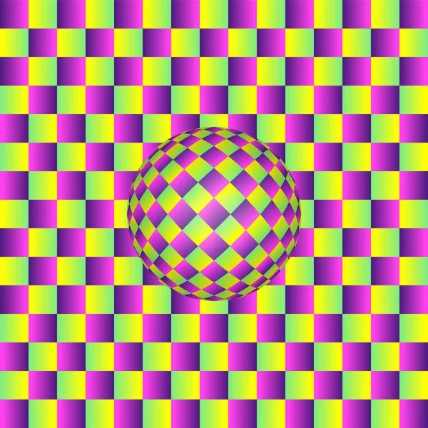 Illusion optique de mouvement avec sphère — Image vectorielle