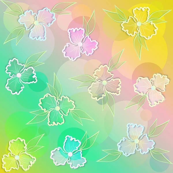 Dekorative Florale Hintergrund Mit Hübschen Bunten Blumen — Stockvektor