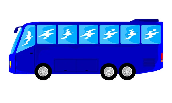 Transportation big blue bus — Stock Vector