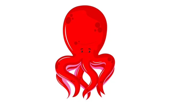 Rode Octopus Leven Zee — Stockvector