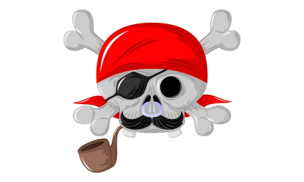 Divertente Cranio Pirata Ossa Incrociate — Vettoriale Stock