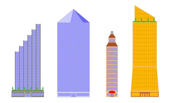 Vector High Rise Buildings Big Cities — Stock Vector