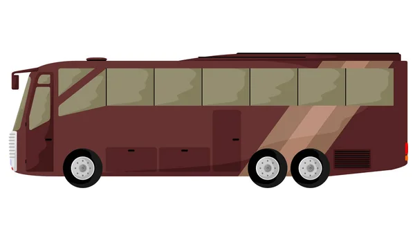 Large Brown Bus Long Chassis — Stock Vector