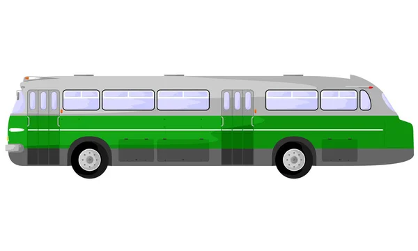 Antika Otobüs Yeşil — Stok Vektör