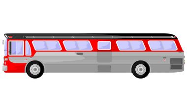 Kırmızı antika turist otobüsleri