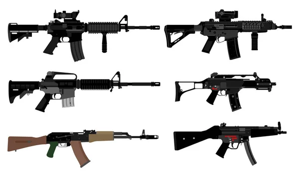 Εικονογράφηση Των Αυτόματων Όπλων — Διανυσματικό Αρχείο