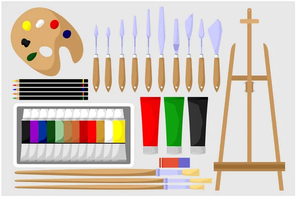 Divers Outils Pour Peinture Dessin — Image vectorielle