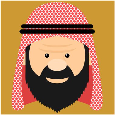 Arap prensleri keffiyeh giymek çizimi