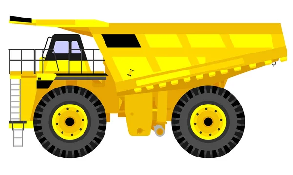 Grand Camion Minier Jaune Avec Roues Géantes — Image vectorielle