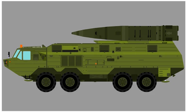 Vojenská Vozidla Přepravující Drtič Rakety — Stockový vektor