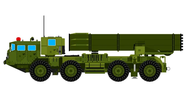 Lanzacohetes Gran Camión Militar — Vector de stock