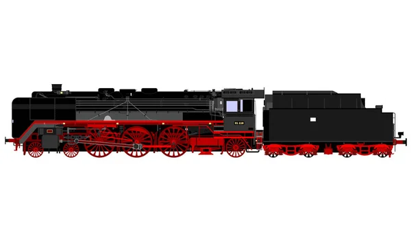 大きな古い鉄道機関車の輸送 — ストックベクタ