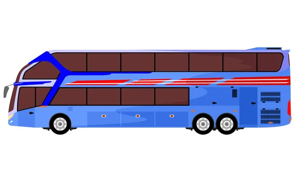 Luxe Dubbeldekker Bus Vervoer Blauw — Stockvector