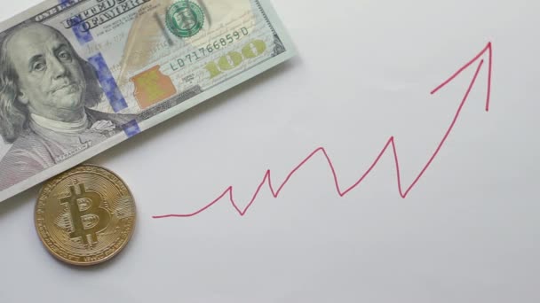 Tasa de Bitcoin está subiendo contra el dólar — Vídeos de Stock