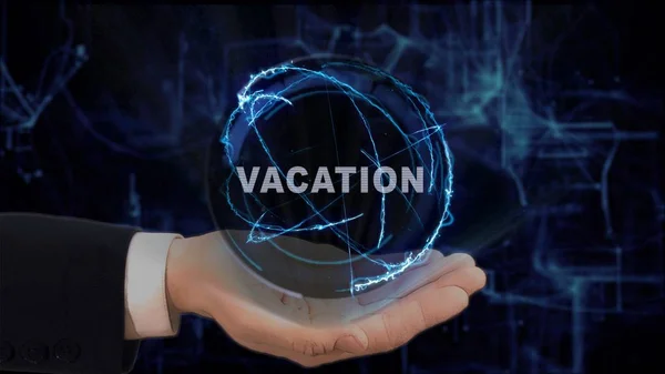 Boyalı el kavramı hologram tatil elini üzerinde gösterir.