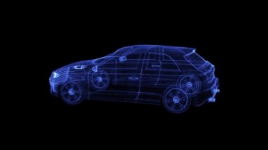 Dönen bir hatchback coupe hologramı