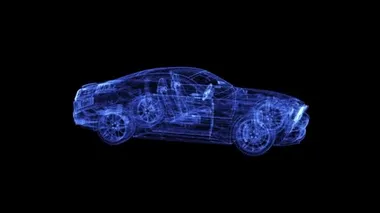 Telli spor arabanın hologramı.