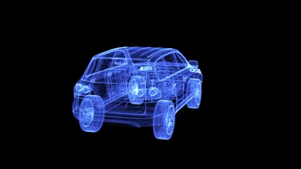Hologram of a rotating modern CUV — Stock Video