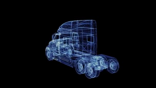 Holograma de una partícula moderna American Truck — Vídeos de Stock