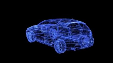 Dönen bir hatchback hologramı