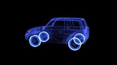 Dönen modern bir SUV hologramı