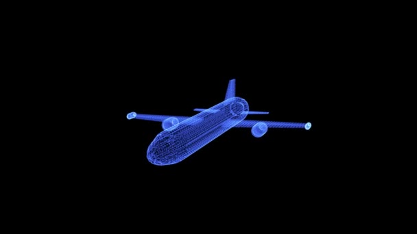 Hologramm einer rotierenden militärischen Drohne — Stockvideo