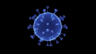 Dönen bir koronavirüsün hologramı