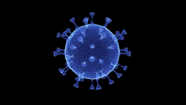 Holograma de un coronavirus rotatorio — Vídeo de stock