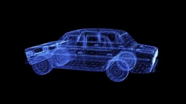 Retro bir arabanın hologramı
