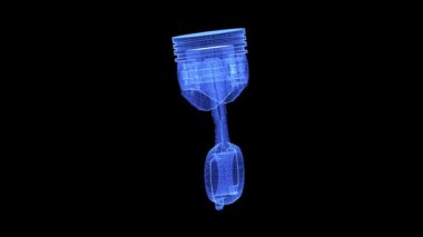 Bir araba pistonunun hologramı