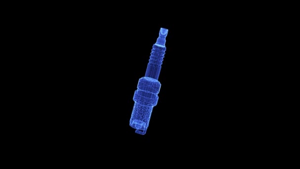 Hologram of a Car spark plug — Stock Video