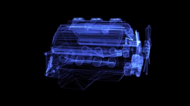 Holograma del motor auto — Vídeo de stock