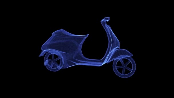 Het hologram van een scooter — Stockvideo
