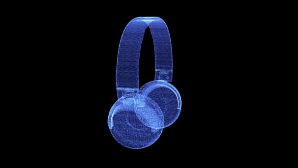 Holograma de auriculares giratorios de partículas — Vídeos de Stock